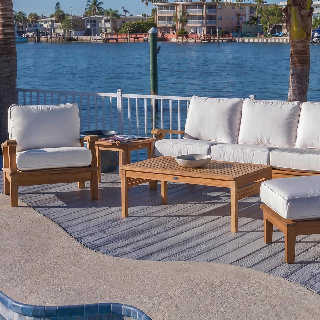 Miami Rectangular Teak Table, 43x24x17-Inch
