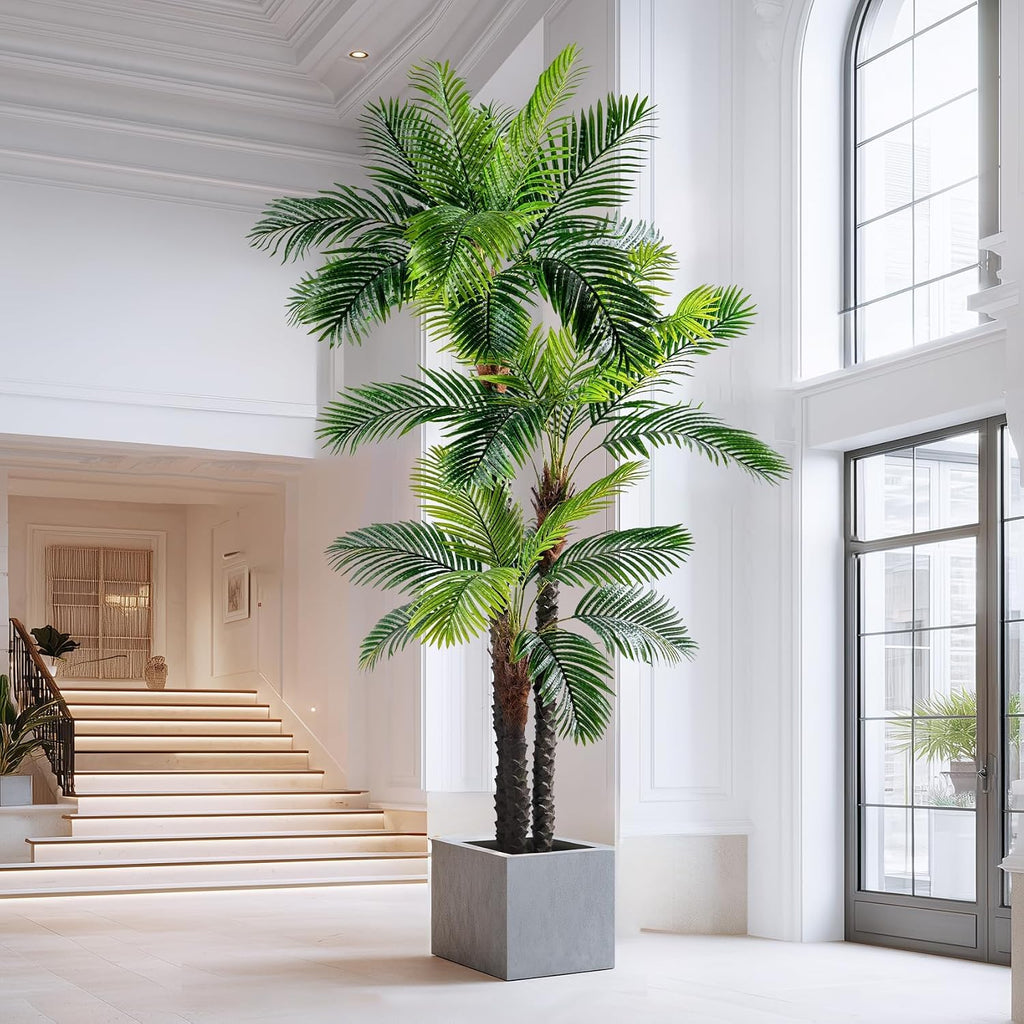 9.1FT Artificial Phoenix Palm Tree Artificial Plants Indoor Outdoor Large Faux Coconut Silk Palm Tree Tropical Fake
