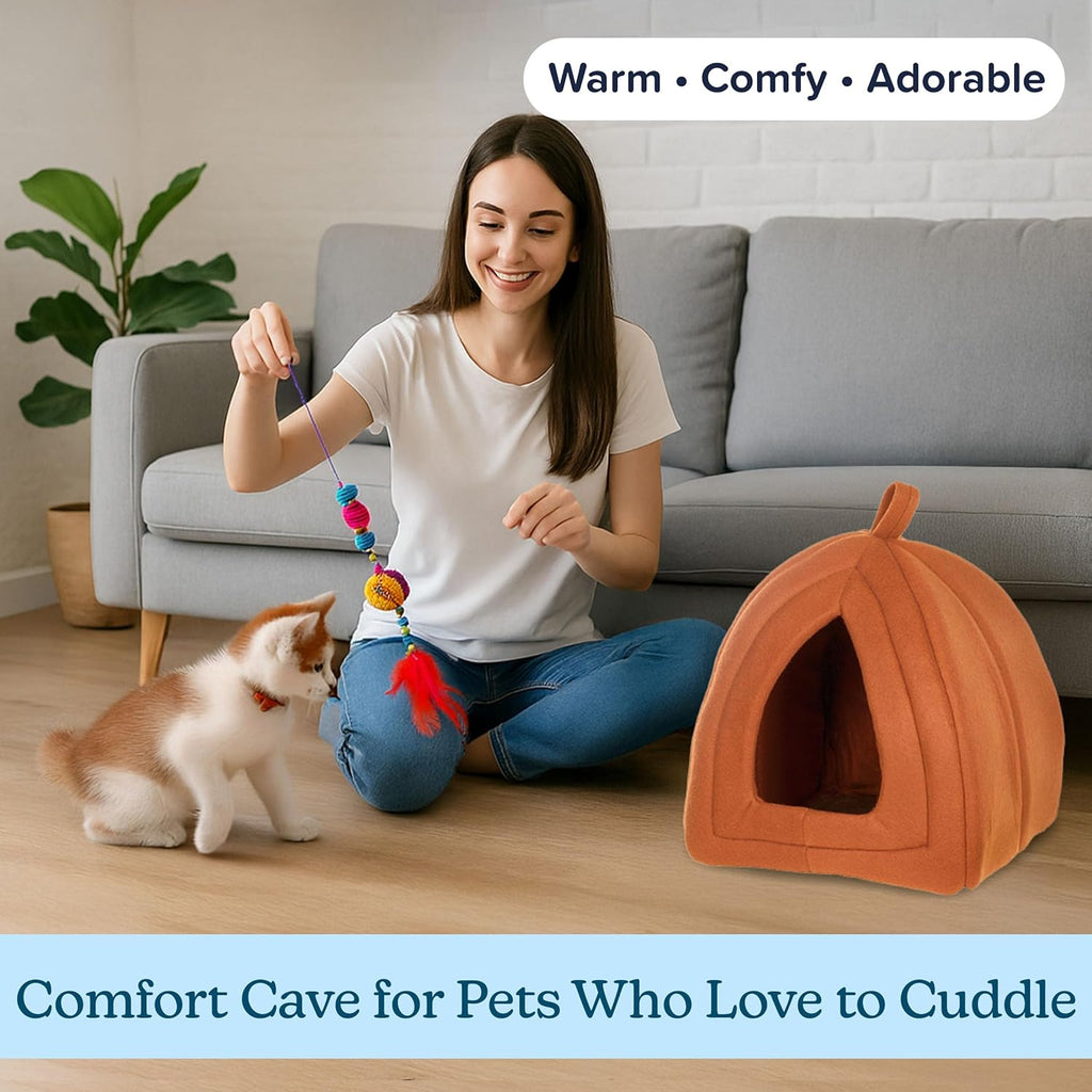 Cat House - Indoor Cat Bed with Removable Foam Cushion