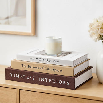 Decorative Books, Set of 3 Stackable Fake Book Storage Boxes, Brown | Modern Home Decoration with Hidden Storage Room