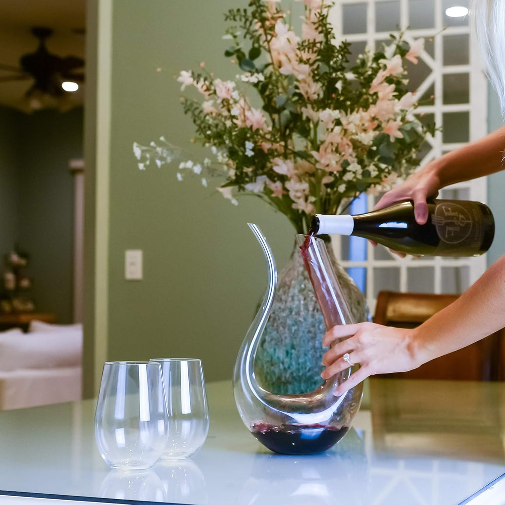 Wine Decanter Crystal Glass Red Wine Carafe Aerator U Shape