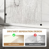 Shower Glass Panel Fixed Shower Screen, 32” W x 78” H 3/8” 10mm Single Frameless Shower Doors for Walk in Shower with