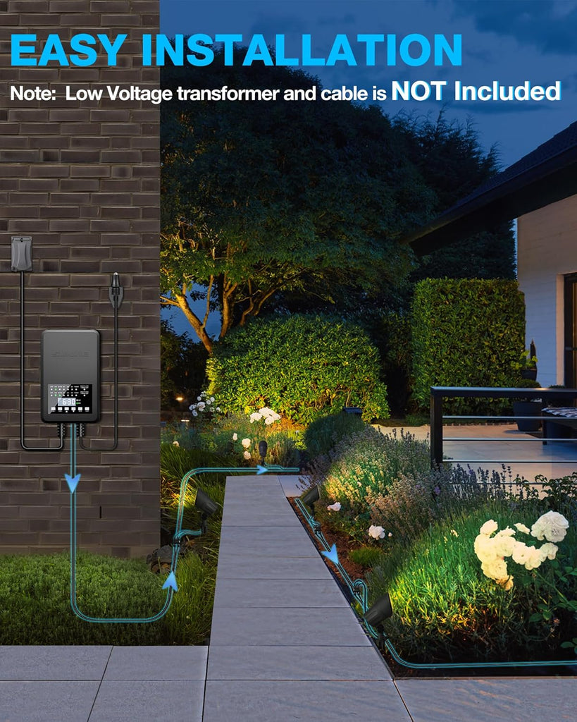 6W AntiGlare LED Low Voltage Landscape Lighting with Connector 4Pack