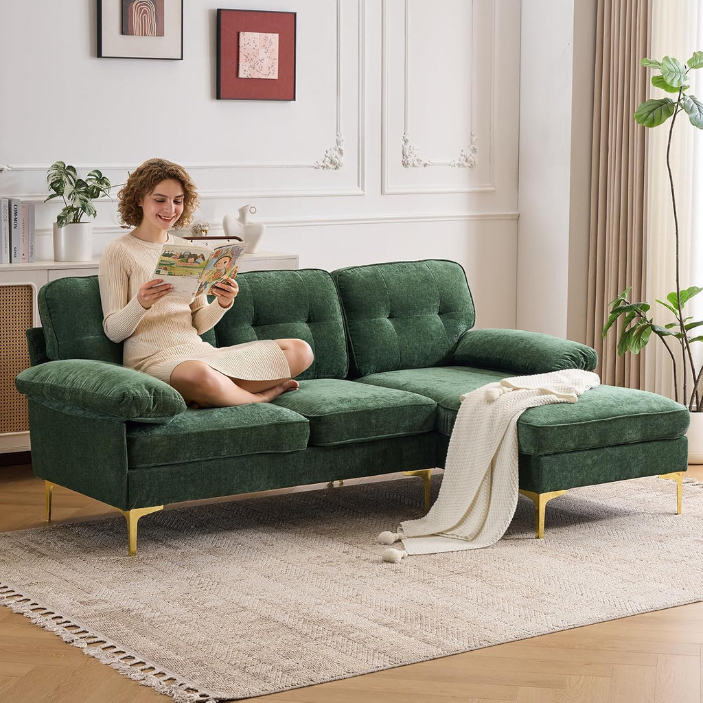 Sectional Couches ,85" L-Shaped Sofas,Modern Couch with Deep Seats & Chaise Longue,Removable Sofa Pillows