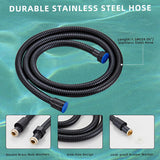 Black square hand shower head, handheld shower head with hose,brass High pressure flushing With adjustable water