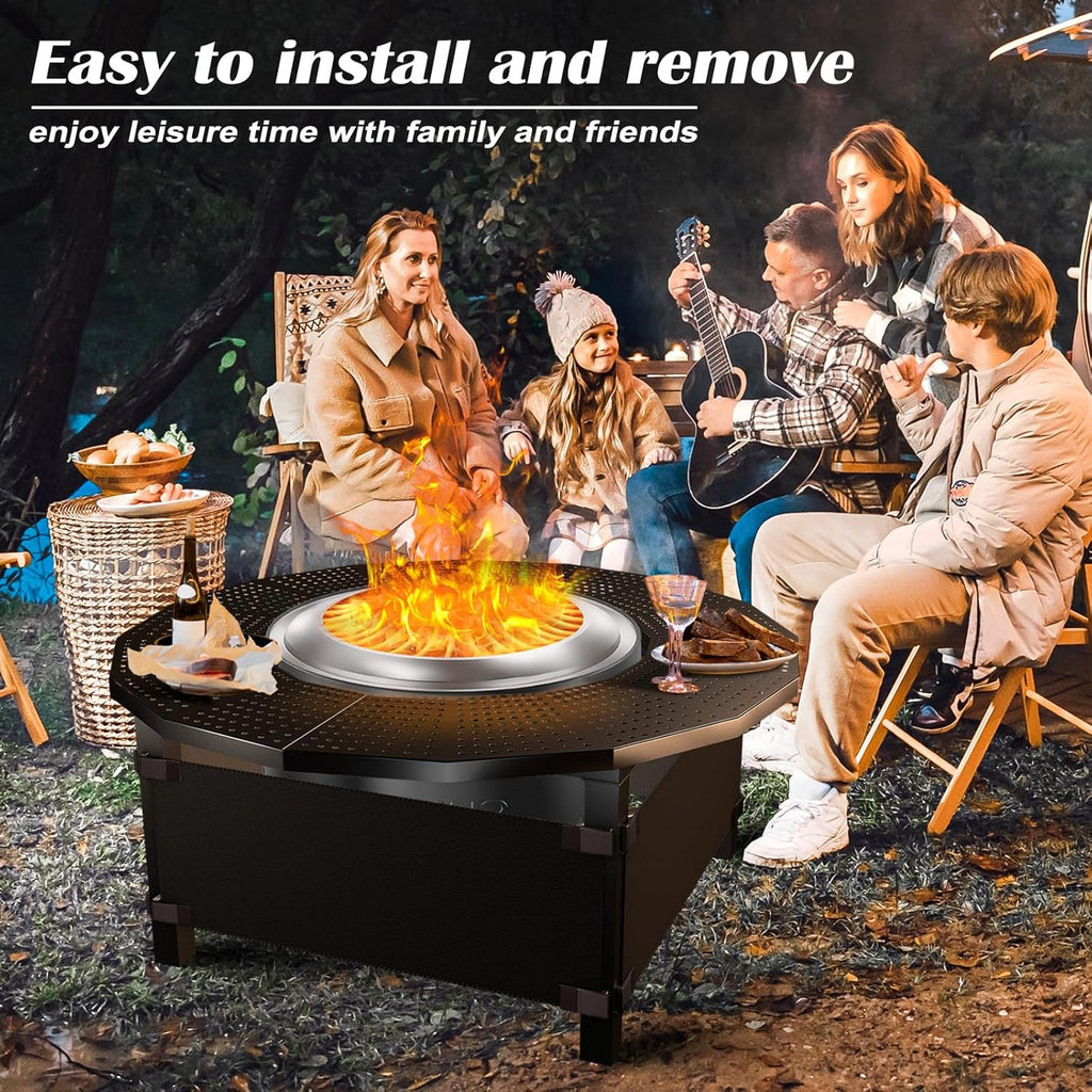 40 Inch Fire Pit Surround Tabletop - Wood Burning