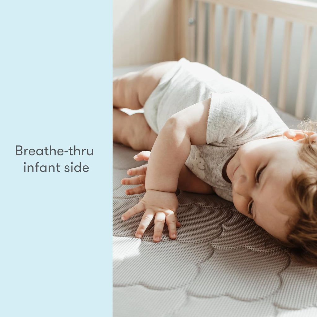 Waterproof Crib Mattress, Breathable & Washable - Grey