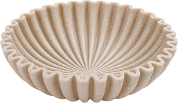 Large Decorative Bowl, Modern Handicraft Bowls Decor, Fruit Bowl Counter, Ruffle Decor, Stylish Key Bowl for Entry
