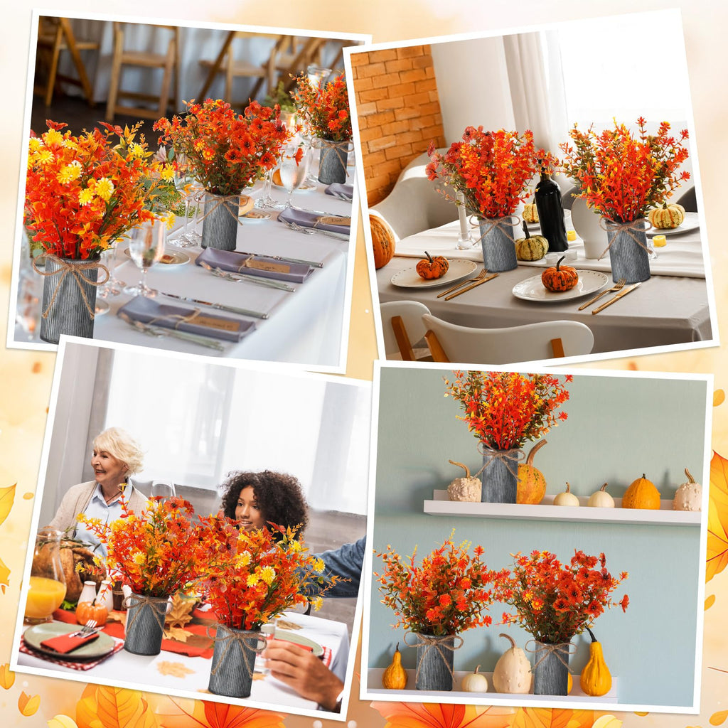 6 Sets Artificial Fall Thanksgiving Centerpiece for Tables