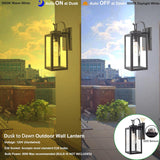 Dusk to Dawn Outdoor Wall Lantern, Wall Sconce for Porch Lighting Fixture, E26 Base Max 60W, Metal Housing Plus Glass