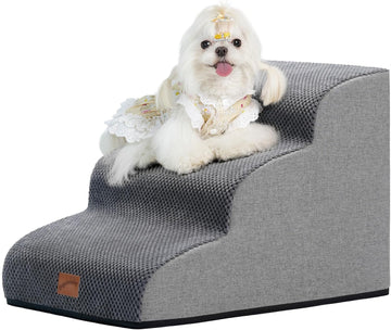 Ramp Dog Stairs for Couch Sofa and Chair 15.7" H, 3-Step Pet Steps for Small Dogs and Cats