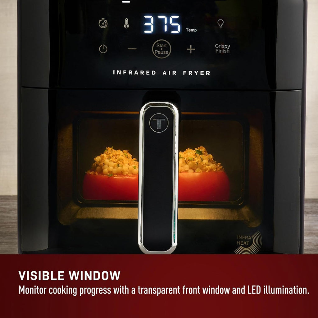 Infrared Air Fryer, 2x Faster Than Traditional Heating*, Large Air Fryer Toaster Oven Combo, 6 Qt Digital Touch Screen