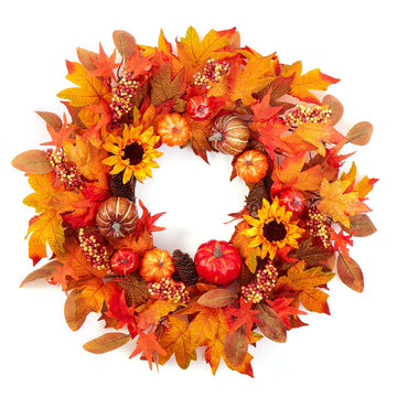 Fall Decorations, Fall Autumn Thanksgiving Wreaths for Front Door