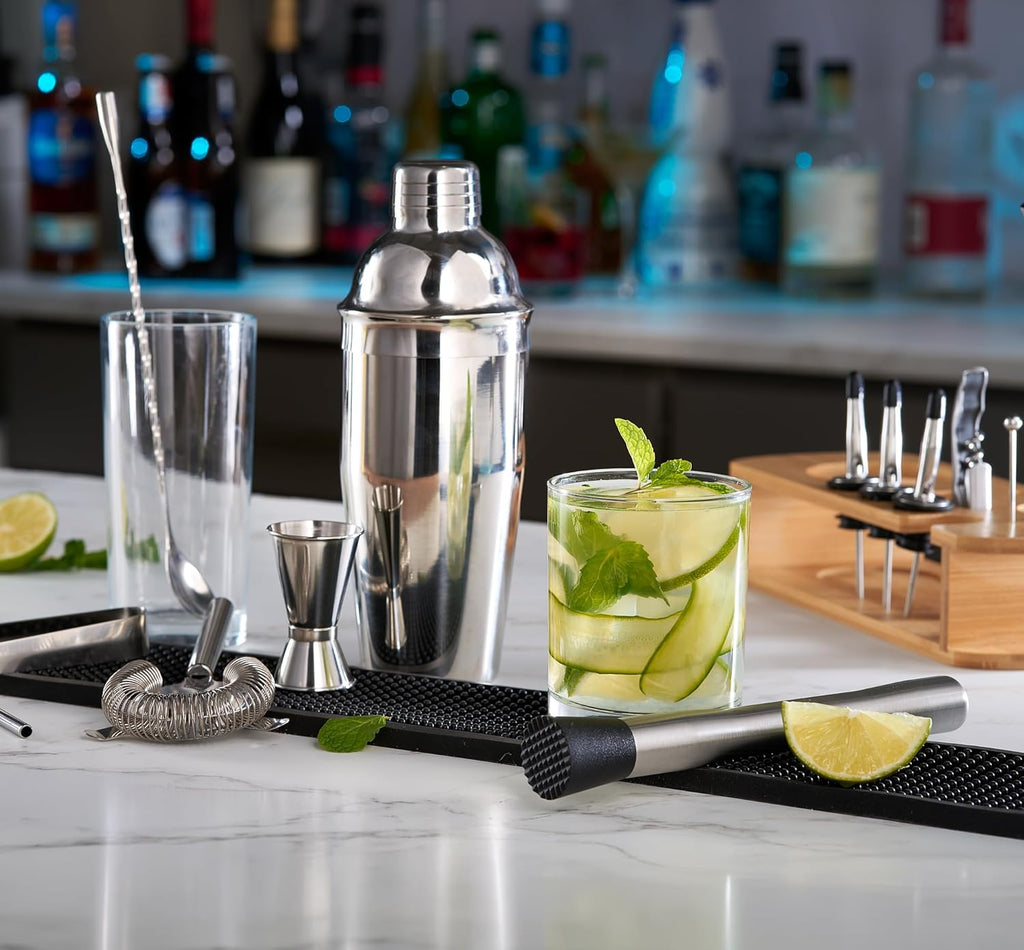 Cocktail Shaker Set - 17 Piece Stainless Steel Mixology Bartender Kit, Drink Martini Shaker, Home Bar Accessories