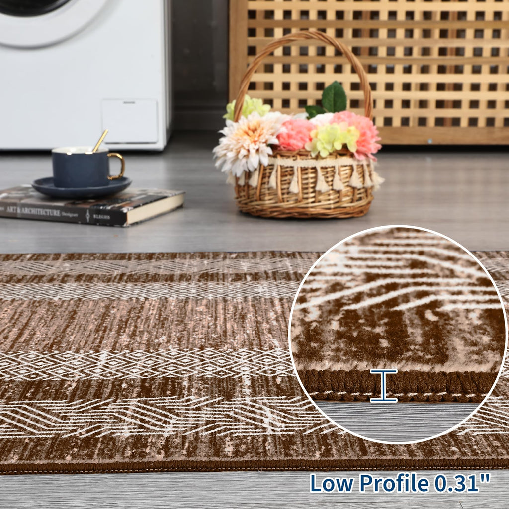 Round Area Rugs 6ft, Solid Washable Circle Rug