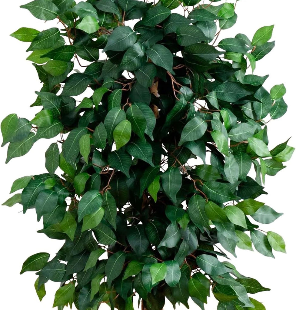 4 ft Artificial Triple Trunk Ficus Tree with Pot | Natural Wood Trunks, Silk Tree with Dense Foliage, Mid-Size Faux