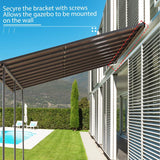 13' x 10' Wall Mount Gazebo Outdoor Pergola, Polycarbonate G - Image 6