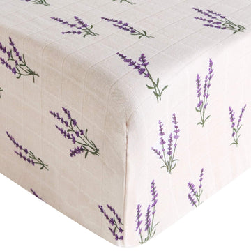 Crib Sheets for Baby, Muslin Fitted Crib Sheets Boys Girls - Toddler Bed Sheet Fits Standard Crib, Organic Cotton