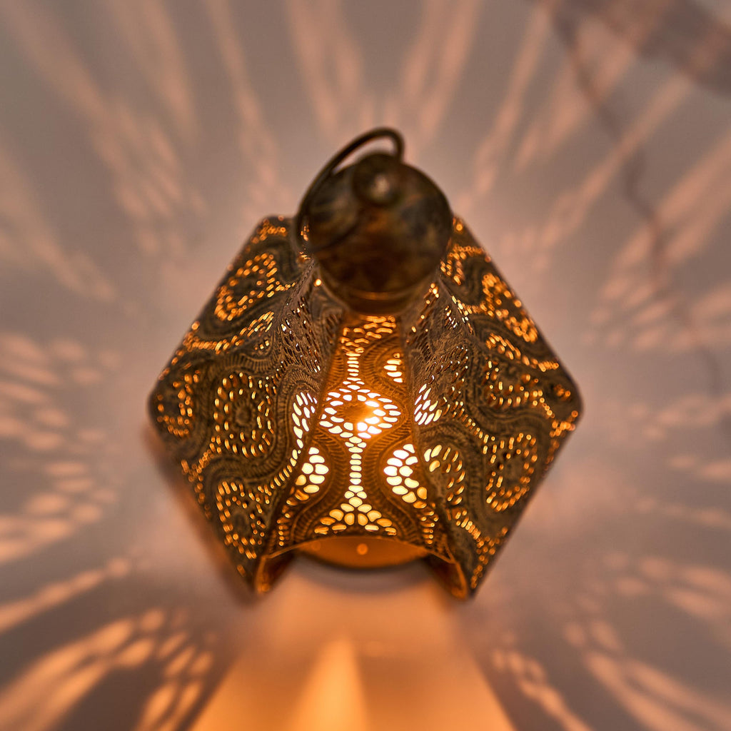 11.6inch Moroccan Lantern Lamp Decorative Candle Holders for Ramadan Decorations, Hanging, Outdoor Patio or Porch