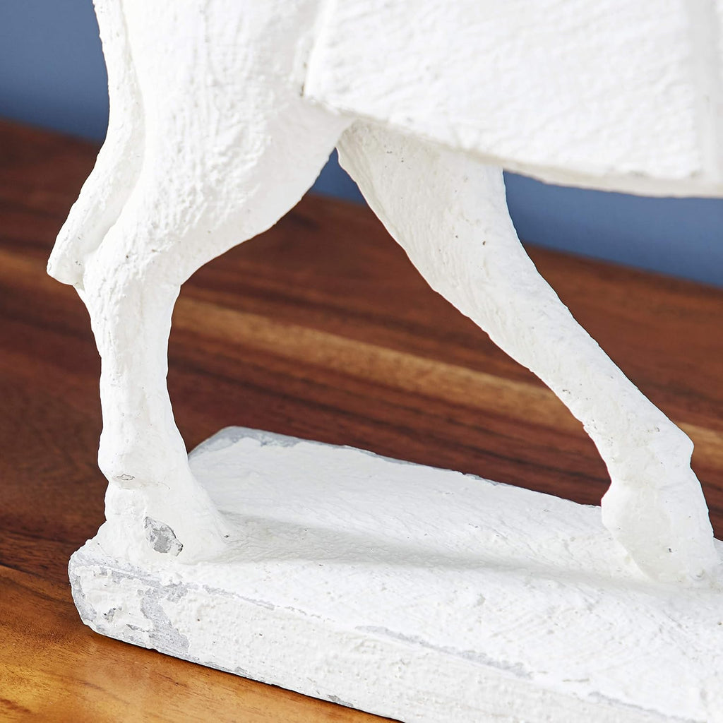 79 Fiberglass Horse Decorative Sculpture Home Decor Statue, Accent Figurine 13" x 4" x 14", White