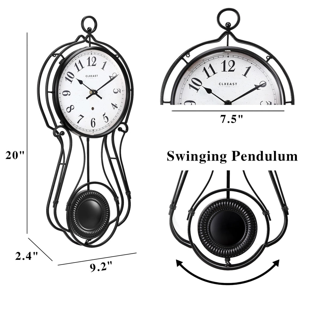 20" Modern Pendulum Wall Clock Decor