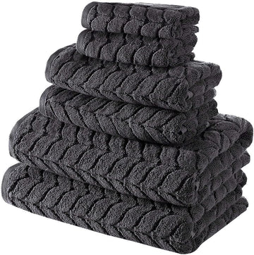 Certified Organic Turkish Cotton Bath Towels, Luxury Jacquard Absorbent, Ultra Soft-Plush Organic Towel Set