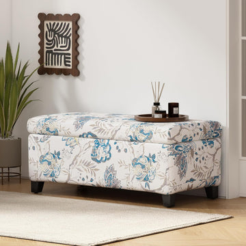 Nesbit Living Room Ottoman with Storage, Entryway Fabric Upholstered Storage Ottoman Bench, Rectangular Sofa Foot