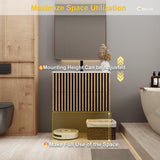 30" Floating Fluted Bathroom Vanity with Sink - Modern Wall Mounted Cabinet with 2 Drawers