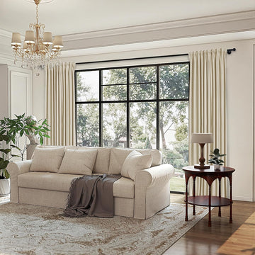 Velvet Curtains with Blackout Lining Indoor Heat Insulated Soft Luxury Back Tab/Rod Pocket 2 in 1