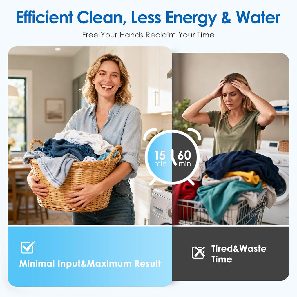 Portable Washer and Dryer, 16 lbs Mini Small Washing Machine Combo with Spin Dryer, Compact Twin Tub Laundry Washer
