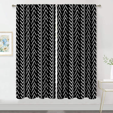 Black White Curtains 42Wx63H Chevron Big Arrows Trial 2 Panels