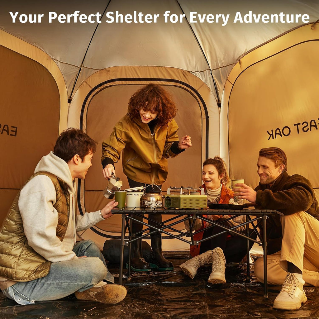 12×12 FT Pop Up Canopy Tent with Mosquito Netting | Outdoor Screen House with 6 Sunshades | Instant Canopy with