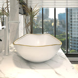 22 X 16 inch LUXURY GOLD rim Oval Vessel, Above Counter Bathroom Sink, Porcelain Ceramic Vessel Vanity Sink