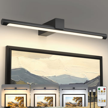 Metal Picture Light for Wall Battery Operated, 15.7inch Black 1Pack