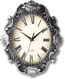 14 Inch Oval Rustic Wall Clock, Wall Clocks Battery Operated, Country Style Silent Non Ticking Clock