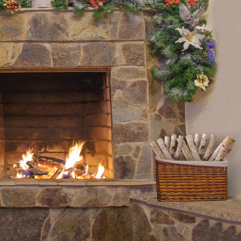 12 Inches Birch Logs Set of 12 for Rustic Home Decor