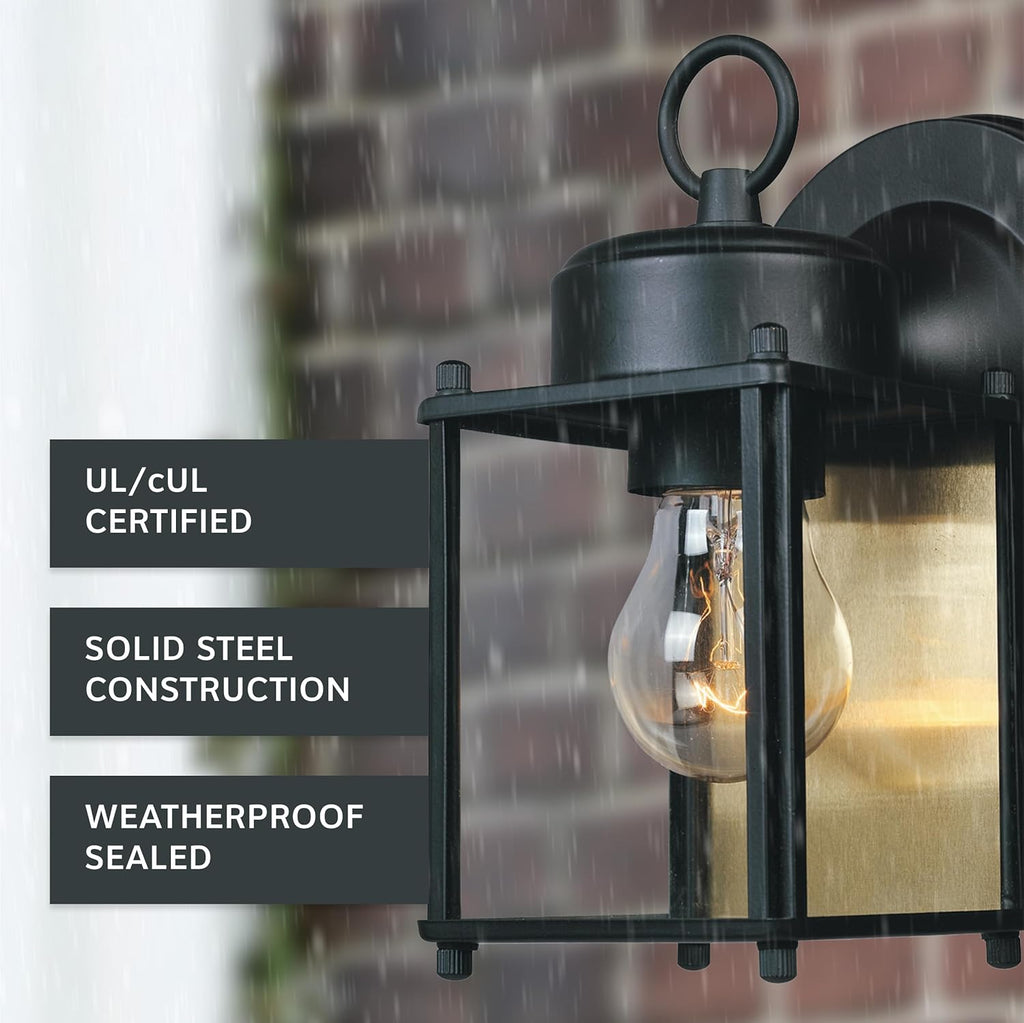 Ivy Trail Outdoor Light Fixture Pack of 2, 8.25 Inch Exterior Wall Lantern Sconce Set for Front Door, Patio and Porch