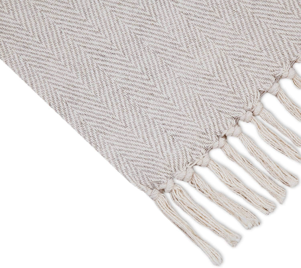 50x60 Throw Blanket - Soft and Breathable Cotton Throw Blanket, Chair - Decorative Blankets, or Outdoor Use - Cream
