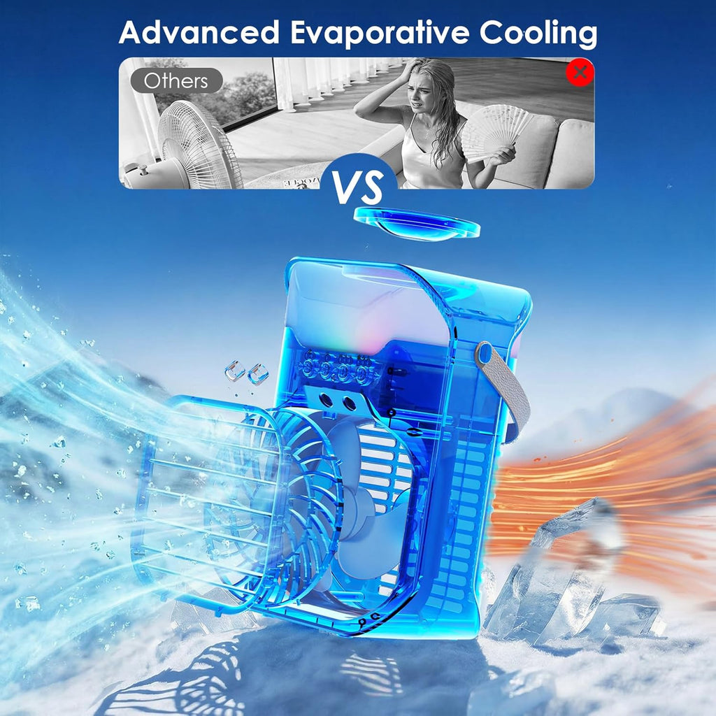 Portable Air Conditioners, Air Conditioner, Dual Nozzle AC Unit with Remote Control, 1600ML Tank, 3 Speeds