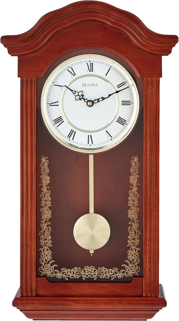 Bulova C4443 Baronet Chiming Clock, Finish, Mahogany