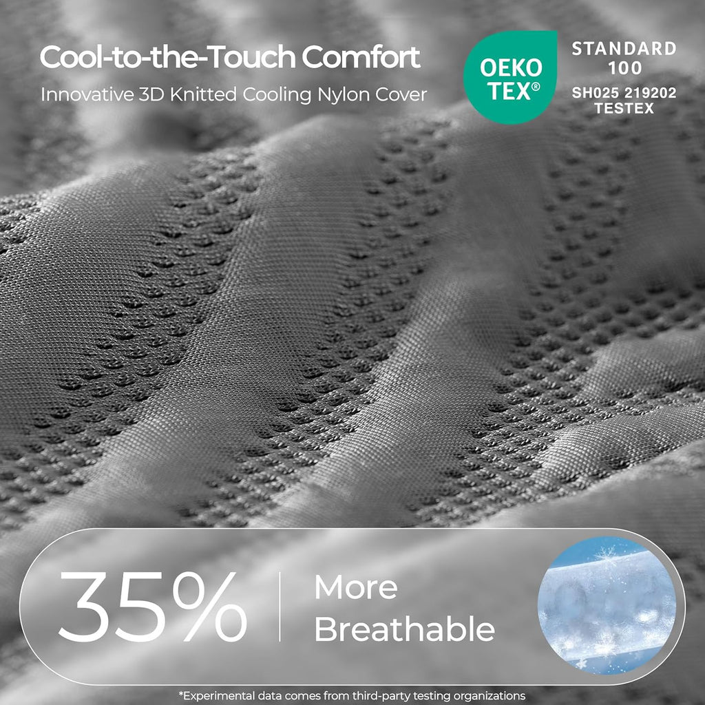 CoolNest 14 Inch King Size Mattress,Cooling Memory Foam Mattress | Cool Night Sleep, 5-Zone Ergo Support for Pressure