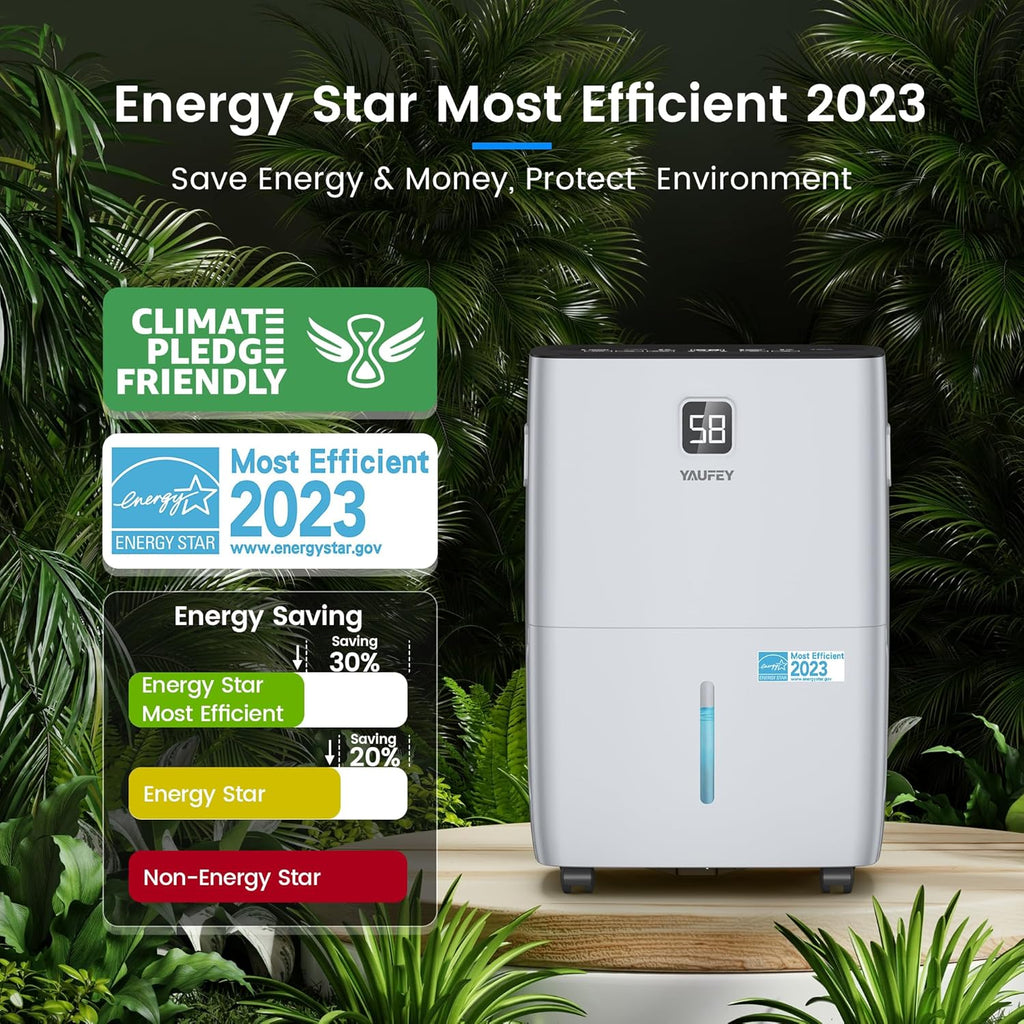 5000 Sq. Ft. Energy Star Certified Dehumidifier, Max 80 Pints Dehumidifier for Basement with Drain Hose