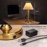Ember Rechargeable Table Lamp (Antique Brass_Baluster)