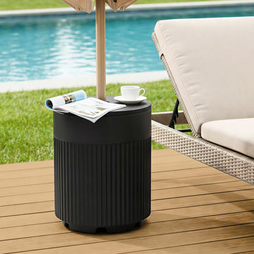 90lb Patio Umbrella Base, Outdoor Umbrella Base Water Filled Stand, 3-in-1 Umbrella Base Table with Hole