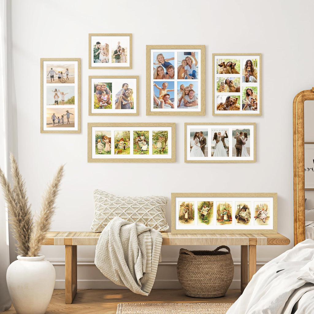 8x24 Solid Wood Collage Frame For 5 4x6 Photos