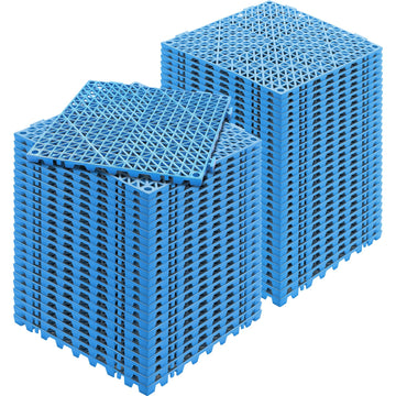 Interlocking Tiles 55 PCS Blue, Drainage Tile 12x12x0.5 Inches, Outdoor Floor Interlocking Deck Tile, Flooring for