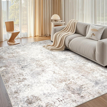 Beige Grey Washable Rugs Area Rugs