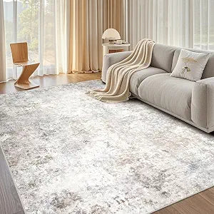 Beige Grey Washable Rugs 8x10 Area Rugs