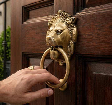 Brass Lion Door Knocker Knockers Gate Knocker Door Accessories (Lion 5")