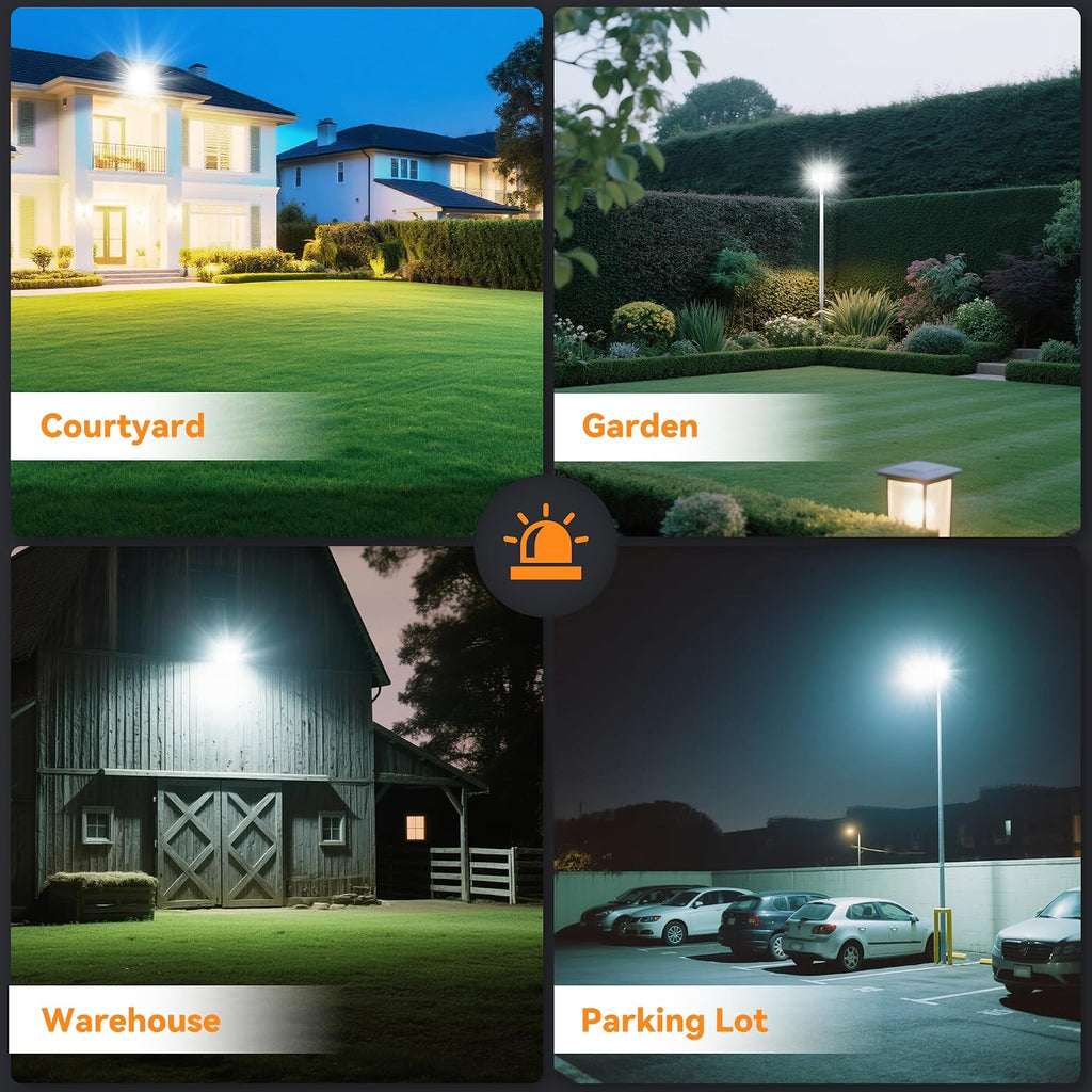 300W LED Outdoor Flood Light, 30000LM Super Bright Stadium Light, 6000K Daylight White, IP66 Waterproof 3 Heads